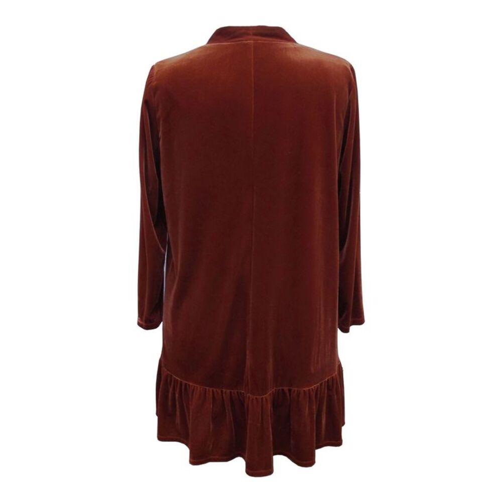 TAYLOR Womens Ruffled Pullover Long Sleeve V Neck Knee Length Party Shift Dress - Picture 2 of 3